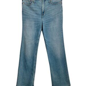 J Crew Slim Demi Boot Jeans Women 31T Light Wash Blue Frayed Denim Pants